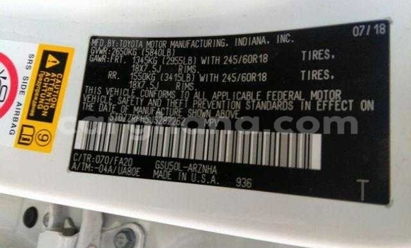 Sayi Na hannu Toyota Highlander White Mota in Accra a Greater Accra Sayi Na hannu Toyota Highlander White Mota in Accra a Greater Accra