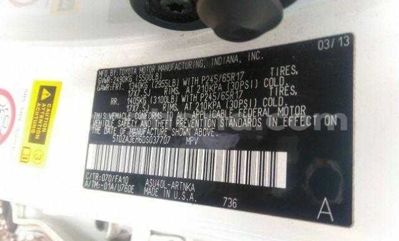 Sayi Na hannu Toyota Highlander White Mota in Accra a Greater Accra Sayi Na hannu Toyota Highlander White Mota in Accra a Greater Accra